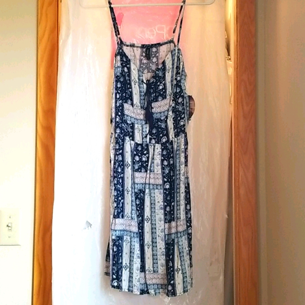 Bebop Juniors Blue and Purple Floral Dress